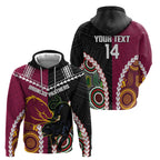 Custom Rugby Panthers and Broncos Hoodie 2026 Together Aboriginal Polynesian Pattern