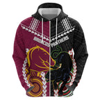 Custom Rugby Panthers and Broncos Hoodie 2026 Together Aboriginal Polynesian Pattern