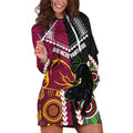Custom Rugby Panthers and Broncos Hoodie Dress 2026 Together Aboriginal Polynesian Pattern