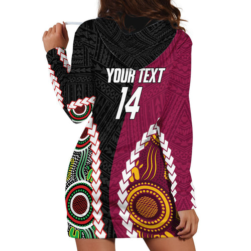 Custom Rugby Panthers and Broncos Hoodie Dress 2026 Together Aboriginal Polynesian Pattern