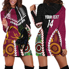 Custom Rugby Panthers and Broncos Hoodie Dress 2026 Together Aboriginal Polynesian Pattern