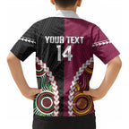 Custom Rugby Panthers and Broncos Kid Hawaiian Shirt 2026 Together Aboriginal Polynesian Pattern LT14