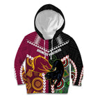 Custom Rugby Panthers and Broncos Kid Hoodie 2026 Together Aboriginal Polynesian Pattern