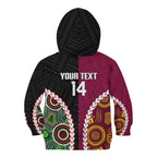 Custom Rugby Panthers and Broncos Kid Hoodie 2026 Together Aboriginal Polynesian Pattern