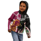 Custom Rugby Panthers and Broncos Kid Hoodie 2026 Together Aboriginal Polynesian Pattern