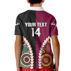 Custom Rugby Panthers and Broncos Kid Polo Shirt 2026 Together Aboriginal Polynesian Pattern
