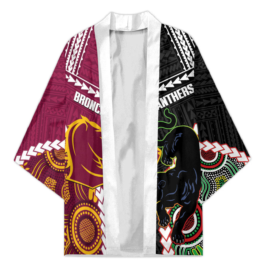 Custom Rugby Panthers and Broncos Kimono 2026 Together Aboriginal Polynesian Pattern