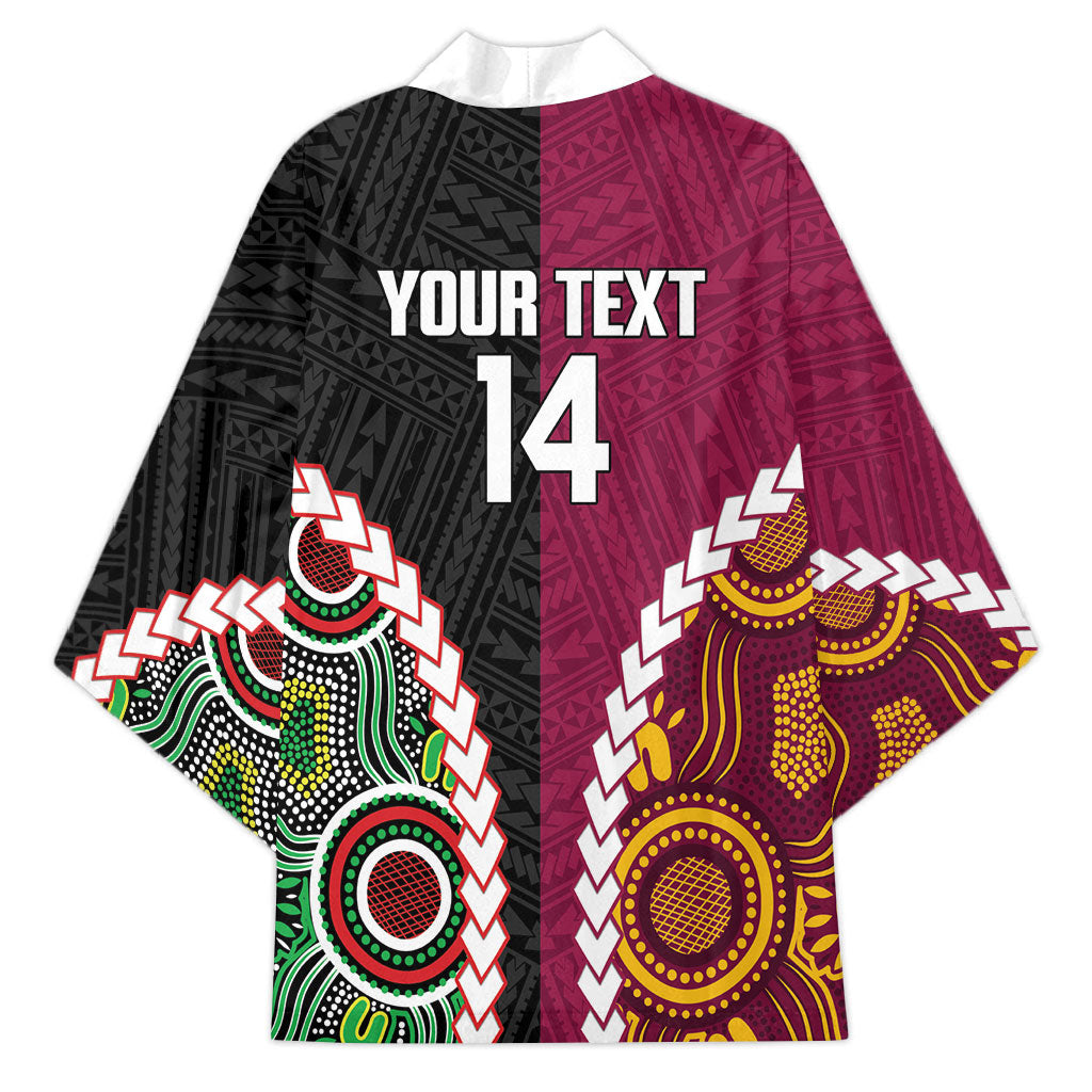 Custom Rugby Panthers and Broncos Kimono 2026 Together Aboriginal Polynesian Pattern
