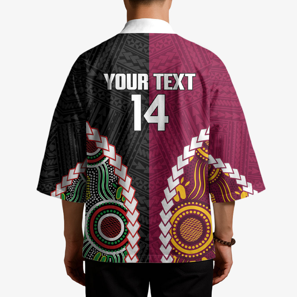 Custom Rugby Panthers and Broncos Kimono 2026 Together Aboriginal Polynesian Pattern