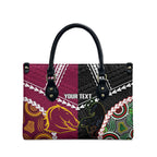 Custom Rugby Panthers and Broncos Leather Bag 2026 Together Aboriginal Polynesian Pattern