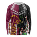 Custom Rugby Panthers and Broncos Long Sleeve Shirt 2026 Together Aboriginal Polynesian Pattern