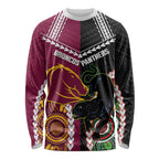 Custom Rugby Panthers and Broncos Long Sleeve Shirt 2026 Together Aboriginal Polynesian Pattern