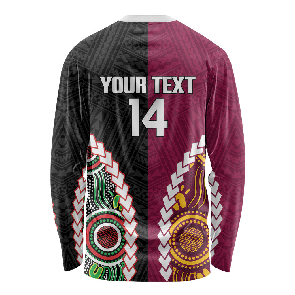 Custom Rugby Panthers and Broncos Long Sleeve Shirt 2026 Together Aboriginal Polynesian Pattern