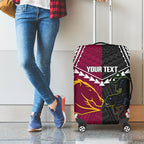 Custom Rugby Panthers and Broncos Luggage Cover 2026 Together Aboriginal Polynesian Pattern