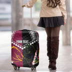 Custom Rugby Panthers and Broncos Luggage Cover 2026 Together Aboriginal Polynesian Pattern