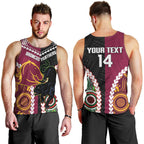 Custom Rugby Panthers and Broncos Men Tank Top 2026 Together Aboriginal Polynesian Pattern