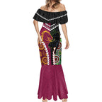 Custom Rugby Panthers and Broncos Mermaid Dress 2026 Together Aboriginal Polynesian Pattern