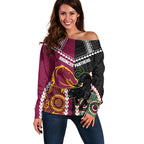 Custom Rugby Panthers and Broncos Off Shoulder Sweater 2026 Together Aboriginal Polynesian Pattern
