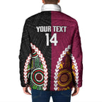 Custom Rugby Panthers and Broncos Padded Jacket 2026 Together Aboriginal Polynesian Pattern