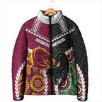 Custom Rugby Panthers and Broncos Padded Jacket 2026 Together Aboriginal Polynesian Pattern