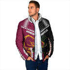 Custom Rugby Panthers and Broncos Padded Jacket 2026 Together Aboriginal Polynesian Pattern