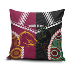 Custom Rugby Panthers and Broncos Pillow Cover 2026 Together Aboriginal Polynesian Pattern
