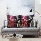 Custom Rugby Panthers and Broncos Pillow Cover 2026 Together Aboriginal Polynesian Pattern