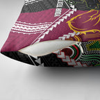 Custom Rugby Panthers and Broncos Pillow Cover 2026 Together Aboriginal Polynesian Pattern
