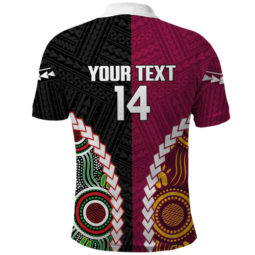 Custom Rugby Panthers and Broncos Polo Shirt 2026 Together Aboriginal Polynesian Pattern
