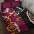 Custom Rugby Panthers and Broncos Quilt Bed Set 2026 Together Aboriginal Polynesian Pattern