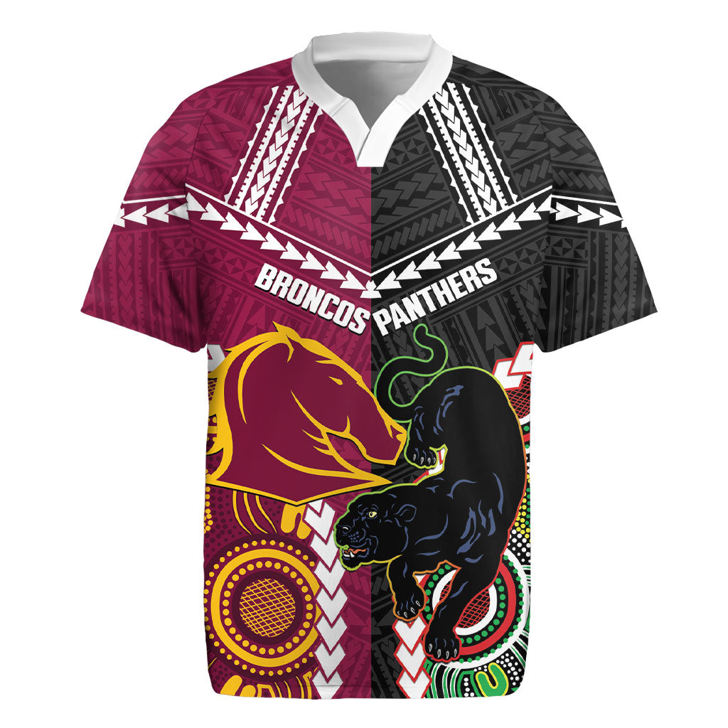 Custom Rugby Panthers and Broncos Rugby Jersey 2026 Together Aboriginal Polynesian Pattern