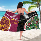 Custom Rugby Panthers and Broncos Sarong 2026 Together Aboriginal Polynesian Pattern