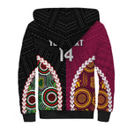 Custom Rugby Panthers and Broncos Sherpa Hoodie 2026 Together Aboriginal Polynesian Pattern
