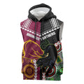 Custom Rugby Panthers and Broncos Sleeveless Hoodie 2026 Together Aboriginal Polynesian Pattern
