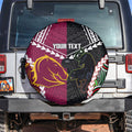 Custom Rugby Panthers and Broncos Spare Tire Cover 2026 Together Aboriginal Polynesian Pattern