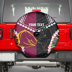 Custom Rugby Panthers and Broncos Spare Tire Cover 2026 Together Aboriginal Polynesian Pattern