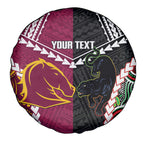 Custom Rugby Panthers and Broncos Spare Tire Cover 2026 Together Aboriginal Polynesian Pattern