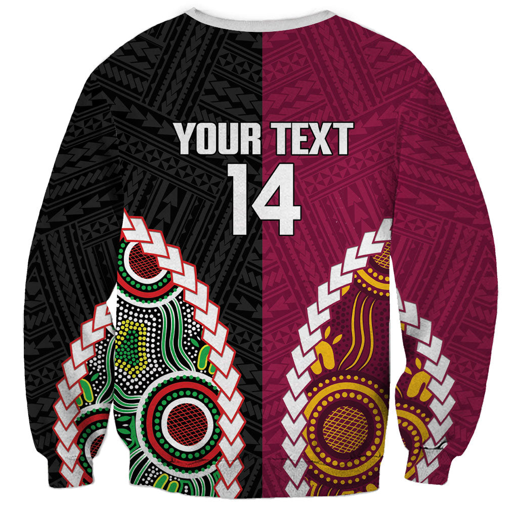 Custom Rugby Panthers and Broncos Sweatshirt 2026 Together Aboriginal Polynesian Pattern