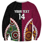Custom Rugby Panthers and Broncos Sweatshirt 2026 Together Aboriginal Polynesian Pattern