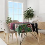 Custom Rugby Panthers and Broncos Tablecloth 2026 Together Aboriginal Polynesian Pattern
