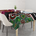 Custom Rugby Panthers and Broncos Tablecloth 2026 Together Aboriginal Polynesian Pattern