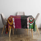 Custom Rugby Panthers and Broncos Tablecloth 2026 Together Aboriginal Polynesian Pattern