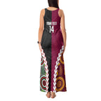 Custom Rugby Panthers and Broncos Tank Maxi Dress 2026 Together Aboriginal Polynesian Pattern