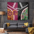 Custom Rugby Panthers and Broncos Tapestry 2026 Together Aboriginal Polynesian Pattern
