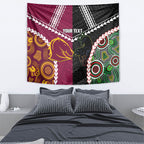 Custom Rugby Panthers and Broncos Tapestry 2026 Together Aboriginal Polynesian Pattern