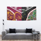 Custom Rugby Panthers and Broncos Tapestry 2026 Together Aboriginal Polynesian Pattern