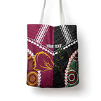 Custom Rugby Panthers and Broncos Tote Bag 2026 Together Aboriginal Polynesian Pattern
