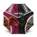 Custom Rugby Panthers and Broncos Umbrella 2026 Together Aboriginal Polynesian Pattern