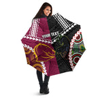 Custom Rugby Panthers and Broncos Umbrella 2026 Together Aboriginal Polynesian Pattern