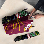 Custom Rugby Panthers and Broncos Umbrella 2026 Together Aboriginal Polynesian Pattern